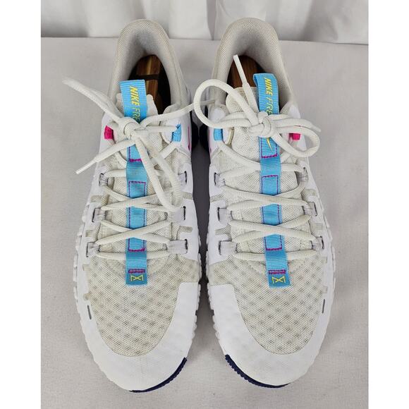 NIKE FREE METCON 5 WHITE AQUARIUS BLUE WORKOUT SHOES - WOMEN'S SIZE 11.5 - Picture 2 of 10